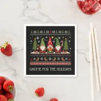 Funny Colorful Pixelated Gnome for the Holidays Napkins