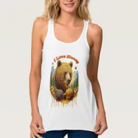 Majestic bear engaging in delightful honey tank top