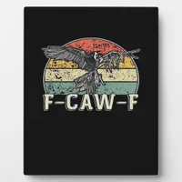 F-Caw-F Cow Funny Bird Vintage Sunset Funny Humor Plaque