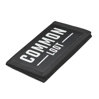 Teen Boy Common Loot Gamer Gray Lettering Trifold Wallet