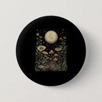 Cottagecore Moon Mushroom Moonphase Goblincore Button