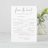 From the Heart Wishes to Couple Wedding Game Card