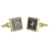 Elegant 4th Linen Wedding Anniversary Celebration Cufflinks