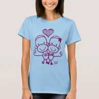 Sock Monkey Hugz T-shirt ~ Cherry pink