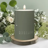 Simply Chic Wedding Moss Green ID1046 Pillar Candle