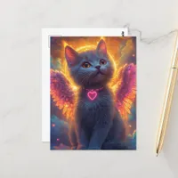 The Grey Angel Kitten Postcard