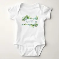 Watercolor Glass Terrarium Succulents Baby Shower Bodysuit