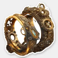 Steampunk Wedding Rings Sticker