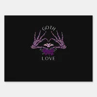Embrace Goth Skeleton Heart Artistic Style Sign