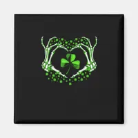 Skeleton Hand Heart Shamrock St Patricks Day Paddy Magnet