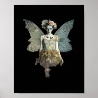 Whimsigoth Zombie Fairy Old Timey Gothic Moody Art Poster