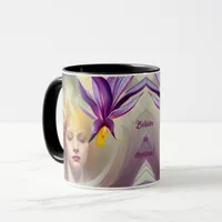 Angel with orchid  - personalizable  mug