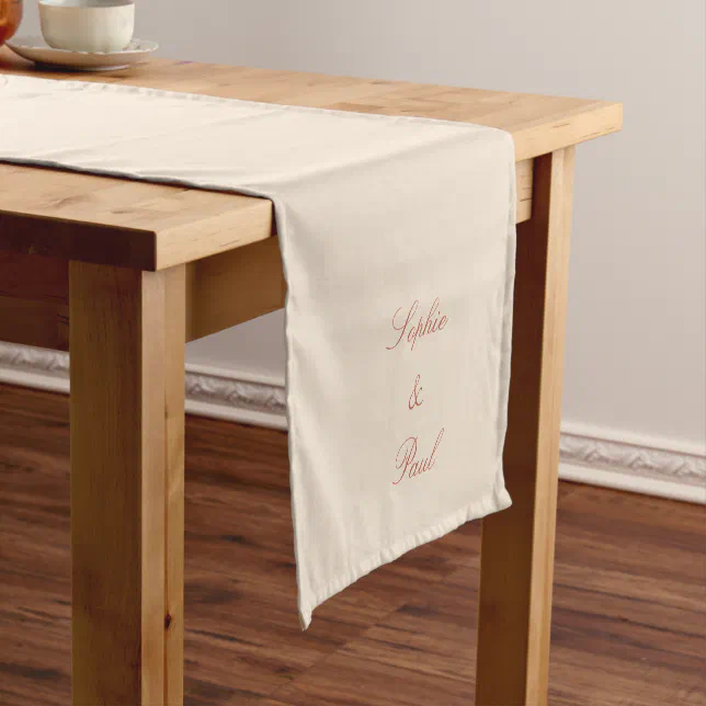 Elegant Terracotta Script Wedding Table Runner