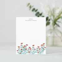 Floral Wildflower Personalized Stationery