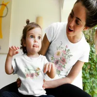 Pink white with Bee Floral Baby T-Shirt