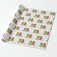 Cute Christmas Owls on Branch Festive Holiday Wrapping Paper