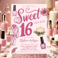 Pink Spa Day Sweet 16 Invitation