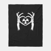 Radiology X-Ray Tech Heart Shaped Skeleton Hands D Fleece Blanket