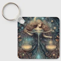 Libra Scales Zodiac Astrology Celestial Birthday Keychain