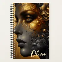 Lady in Gold Ethereal Art Personalized Notebook