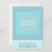 Teal Damask Simple Bridal Shower Invitation