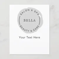 Minimal Modern Gray Salon Spa Coupons Flyer