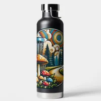 Retro Disc Golf Psychedelic Ai Art Water Bottle