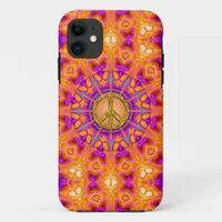 Groovy Peace Energy Mandala Orange + Pink iPhone iPhone 11 Case