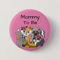 Mom to be Woodland Forest Animals Baby Shower   Bu Button