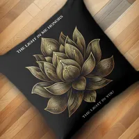 Elegant Golden Lotus Flower The Light in Me ... Throw Pillow