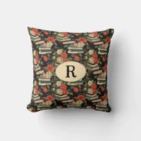 Vintage Books and Roses Custom Accent Throw Pillow