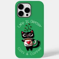 Life is Better with Cats and Coffee Cat Hearts Case-Mate iPhone 14 Pro Max Case