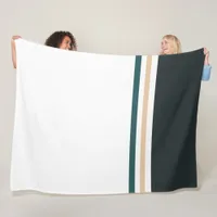 Trendy Modern color block and Stripes  Fleece Blanket