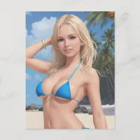 Sexy Blue Bikini Postcard