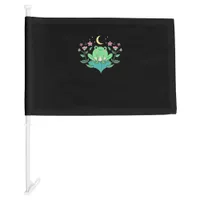 Cottagecore Goblincore Moon Flowers Forest Frog Mu Car Flag