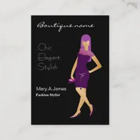 glamourous purple fashion boutique business card