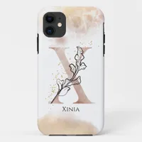 Monogram Initial Modern Letter X Boho Personalized iPhone 11 Case