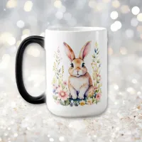 Vintage Floral Easter Bunny Personalized Magic Mug