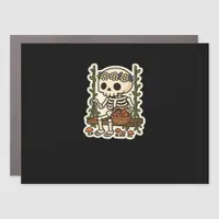 Cottagecore Skeleton With Flower Crown Car Magnet