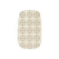 Bronze And Cream Geometric Diamonds And Crosses Minx Nail Art