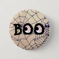 Blood Shot Boo Eyeballs Halloween Button