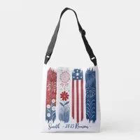 Patriotic American Flag, Reunion Tri-Blend Crossbody Bag