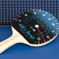 Funny Manly Car Odometer Speedometer Blue Glitter Ping Pong Paddle