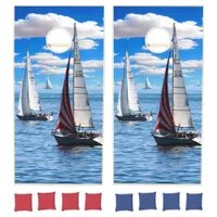 Sailboats on the Ocean Corn Hole Bean Bag Game