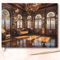 Steampunk Ballroom Elegant Retro Cool Foil Guest Book