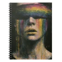 Woman in Rainbow Blindfold Notebook