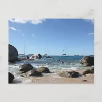 Sailing Boats at the Baths, BVI Postcard