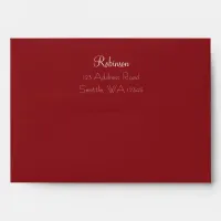 Crimson & Evergreen Christmas Wedding Envelope