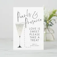 Pearls Prosecco Love is Sweet  Bridal Shower Card