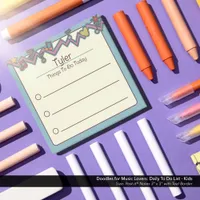 Doodles for Music Lovers: Daily To Do List - Kids Post-it Notes